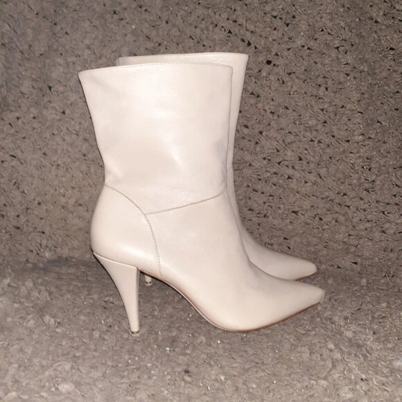 BLACK SUEDE STUDIO-Audrey Ankle Bootie-Quartz Cream Leather Revolve-SZ 7.5-NWOB - Picture 4 of 7